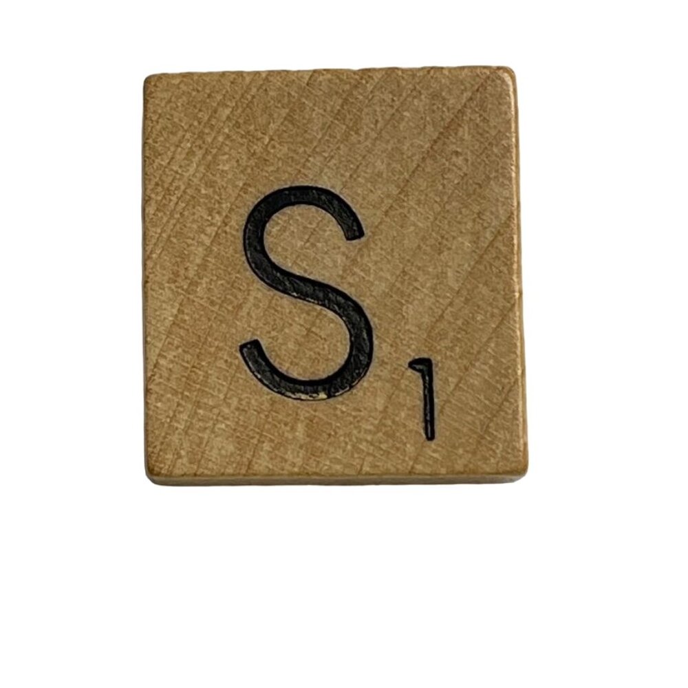 Scrabble Game Piece Letter S Replacement Wood Tile Genuine Standard Edition mq
